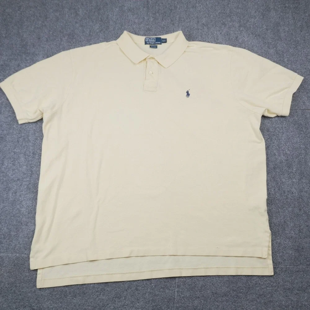 Polo Ralph Lauren Polo Shirt Mens XXL Yellow Short Sleeve Pique Pony Logo